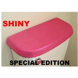 Shiny Fabric Lid Cover toilet TANK HandMade USA - Pink Bright